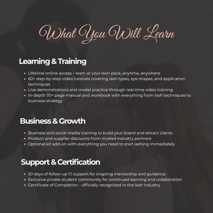 LASH EXTENSIONS MASTERY ONLINE