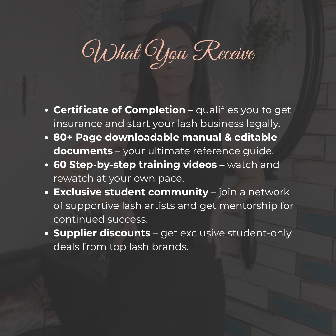 LASH EXTENSIONS MASTERY ONLINE