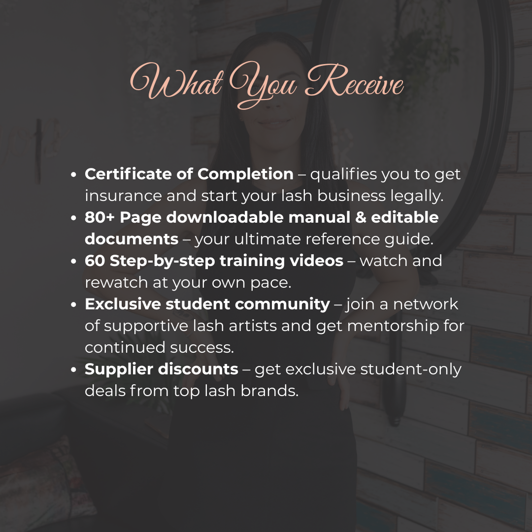 LASH EXTENSIONS MASTERY ONLINE